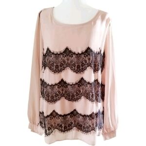 💥NWT💥 SIMPLY BE PLUS SEMI SHEER LACE NUDE TOP BLOUSE SZ 1X 16